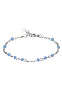 Cavigliera crystal pearls rosario in acciaio pendente Butterfly