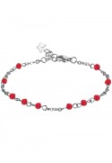 Cavigliera crystal pearls rosario in acciaio pendente Butterfly