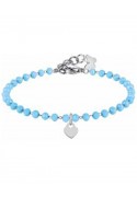 Cavigliera crystal pearls rosario in acciaio & pendente Butterfly